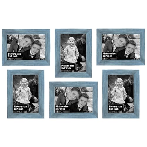 Image of Art Street Decorative Premium Set of 6 Individual Wall Photo Frame (5 inch X 7 inch Picture Size) - Gold
