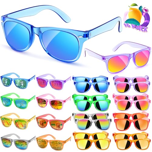 Kids Sunglasses Bulk Party Favors - Boys and Girls Valentines Day Gifts UV 400 Protection Neon Sunglasses for Age 3-8, Kids Birthday Classroom Goodie Bags End of the Year Gifts For Students -16 Packs