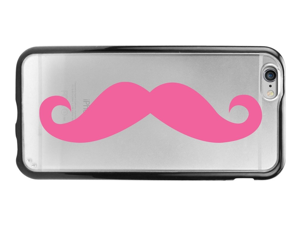 Cellet Proguard Case for iPhone 6 - Non-Retail Packaging - Pink Mustache/Clear