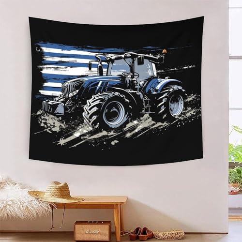 Couverture murale tracteur 3D en tissu doux lavable pour décoration de chambre