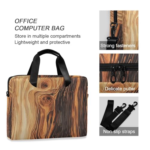 Bolsa Bandolera Brown Wood para Laptop 13-16 pulg miniatura 4