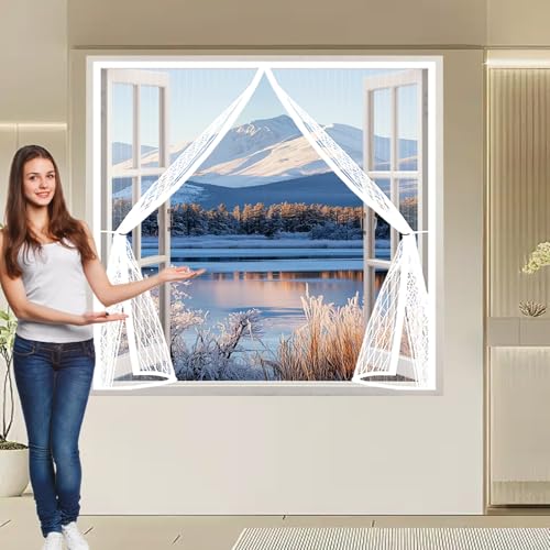Moustiquaire aimantée pour portes 115x290 cm blanc avec maille fine