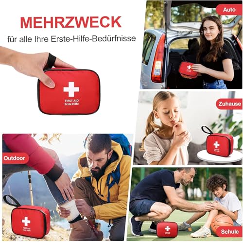 HONYAO® Erste Hilfe Set, Mini Reiseapotheke 90 Teilig, Notfalltasche Notfallset Klein für Outdoor Zuhause Auto Arbeitsplatz Camping Motorrad Fahrrad Wandern Notfall