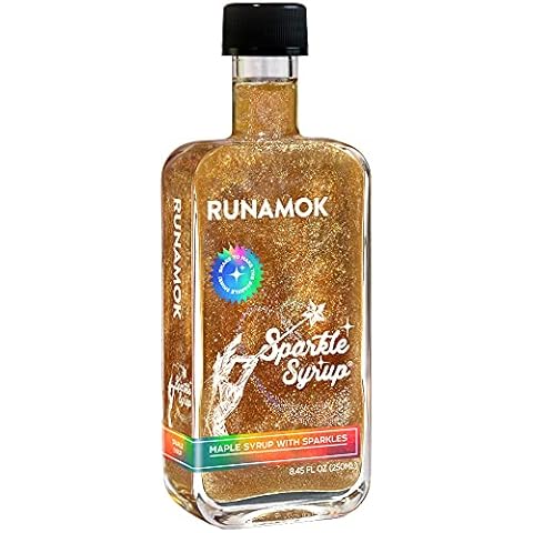 Runamok Sparkle Syrup - Maple Syrup Infused with Edible Sparkles, Perfect Pancake Syrup, Fun Vermont Maple Syrup for Beverages, Fresh Fruit & Dessert Toppings | 8.45 Fl Oz (250mL) Cover