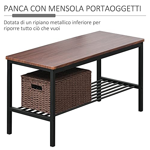HOMCOM Set Tavolo da Pranzo con Panca 2 Posti e 2
