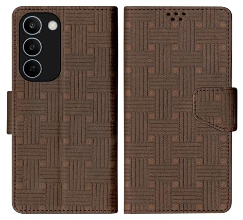 Image of SBMS Flip Cover for Realme C83 5G /Narzo 100 Lite 5G /P4 Lite 5G Back Case with Magnatic Closure | Genuine Leather Finish | Inbuilt Stand | Card & Money Pocket | Wallet Style Flip Cover (Mat Brown)