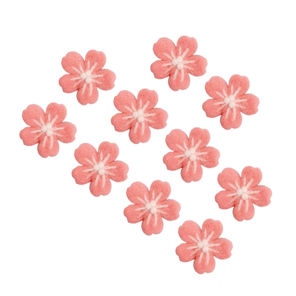 Flor de fieltro de lana rosa de alta densidad para tocados artesanales y costura