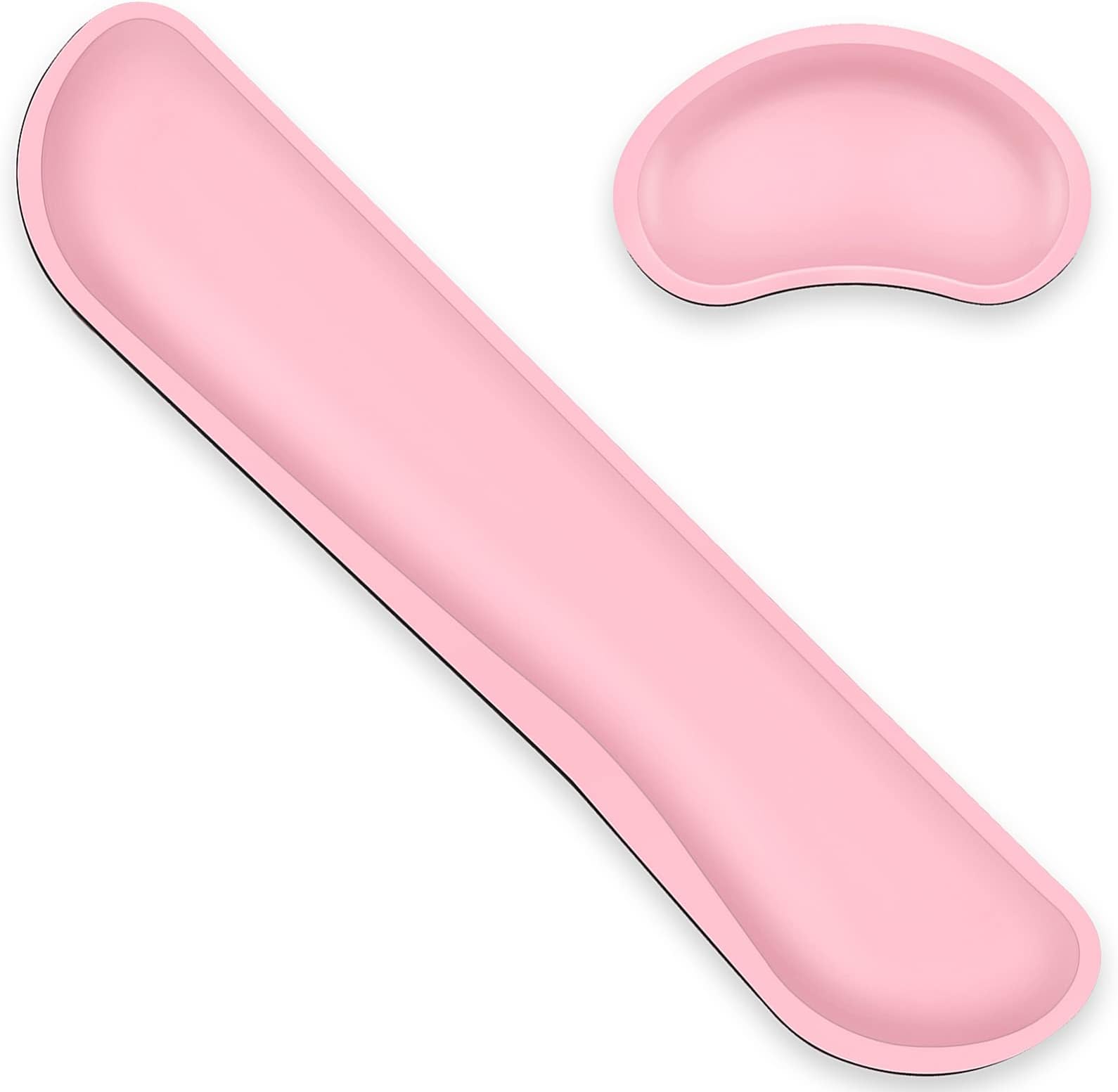 Wrist Rest, Canjoy Keyboard Wrist Rest Pad, Mouse Wrist Cushion Support Pad, PU Leather Memory Foam Gaming Wrist Rest Kit for Computer, Laptop,Office,Easy Typing and Pain Relief-Pink