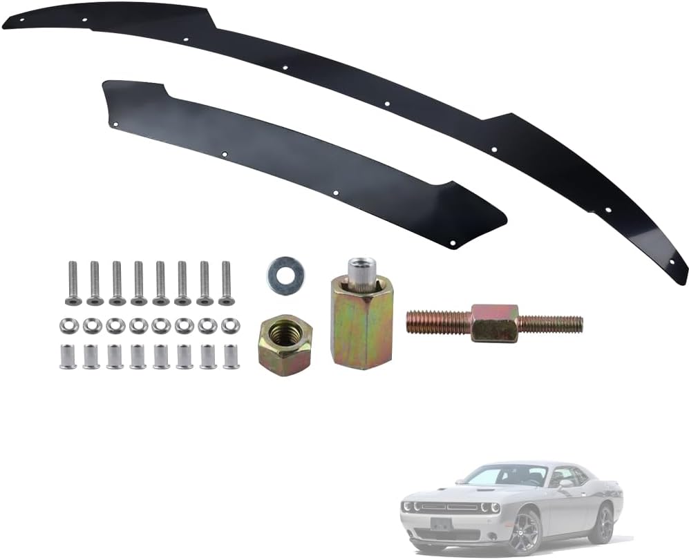 Rear Wicker Bill Spoiler Add-on Extension V-Style 2-Piece FIT 2015-2021 Dodge Charger SRT Scat Pack Hellcat, Gloss Black ABS Rear Spoiler Extension with Rivnuts and Stainless Hardware