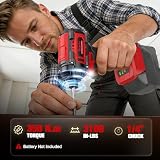 Ecarke Cordless Impact Driver and Drill Combo Kit Compatible with Milwaukee 18V Battery, 3100 In-lbs 1/4' Impact Driver and 440 In-lbs 3/8'' Power Drill with Bits, Brushless, LED Light(Tool Only)