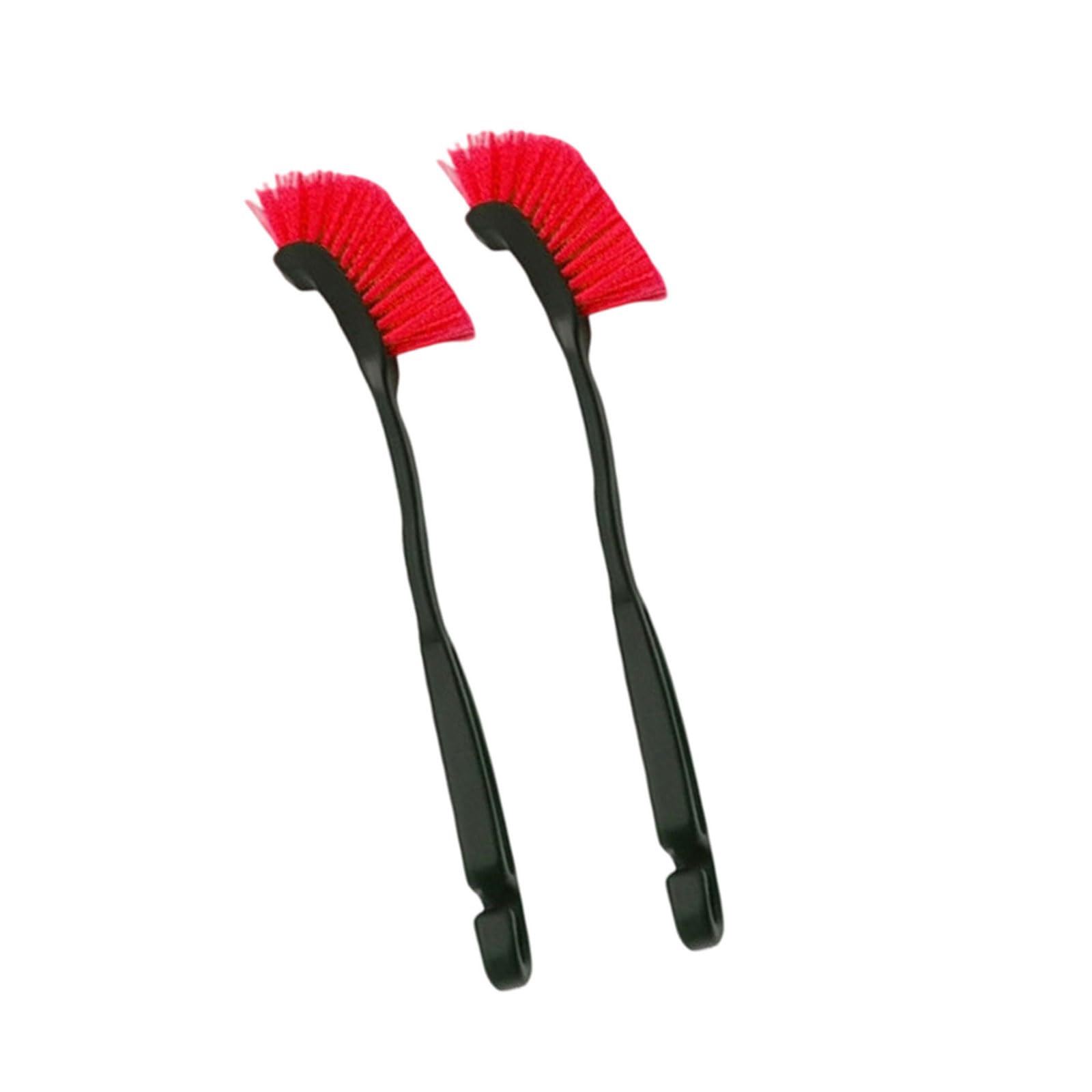 Buxuaaaa Red 2Pcs Detail Brush For Car Truck Wheel Hub Washing With Nonslip Grip Wheel Brush