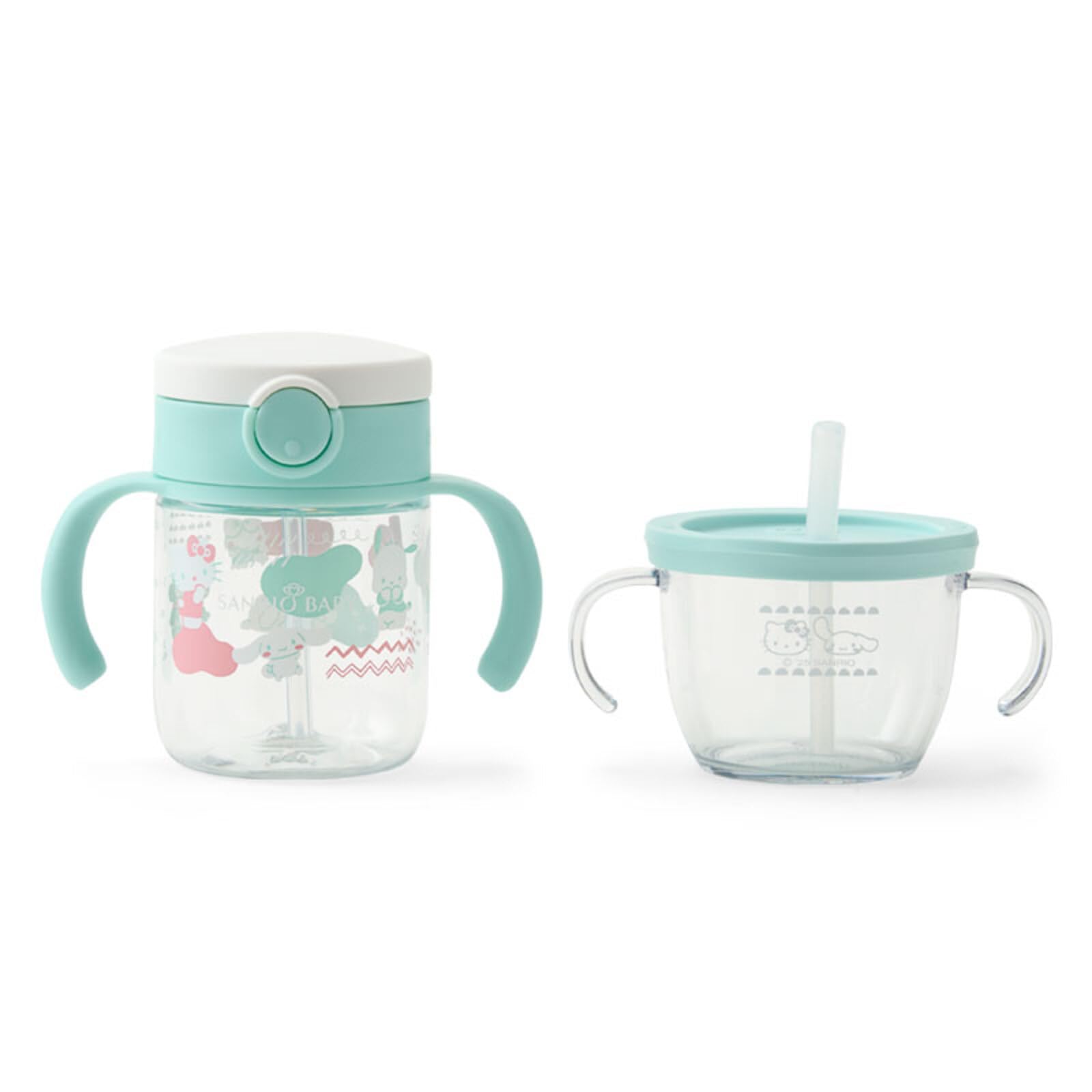 Sanrio Baby Richell Start Mug Set 16oz Straw Cup Green Baby Shower Gift