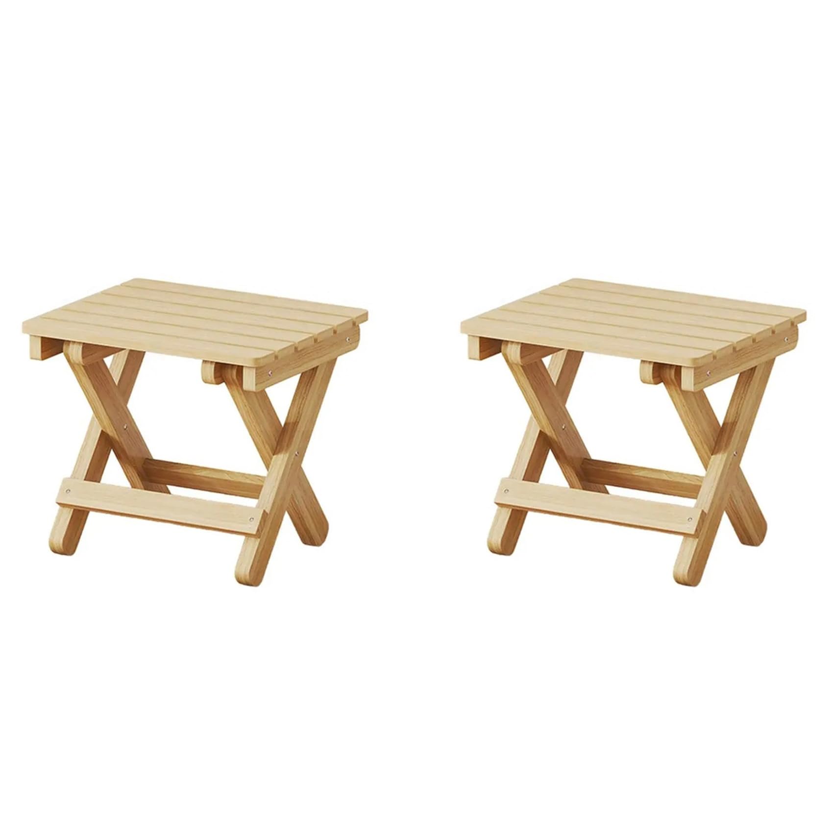 Hndhbfgrt 2X Small Folding Stool Portable Wooden Stool Chair Lightweights Fold-Up Step Stool Folding Foot Rest 28x26x22cm