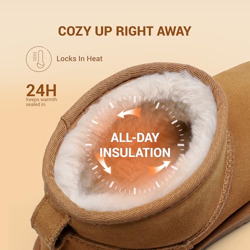 DREAM PAIRS DREAM PAIRS Women's Winter Boots - Classic Comfort,Size 7,Chestnut,SDSB25033W