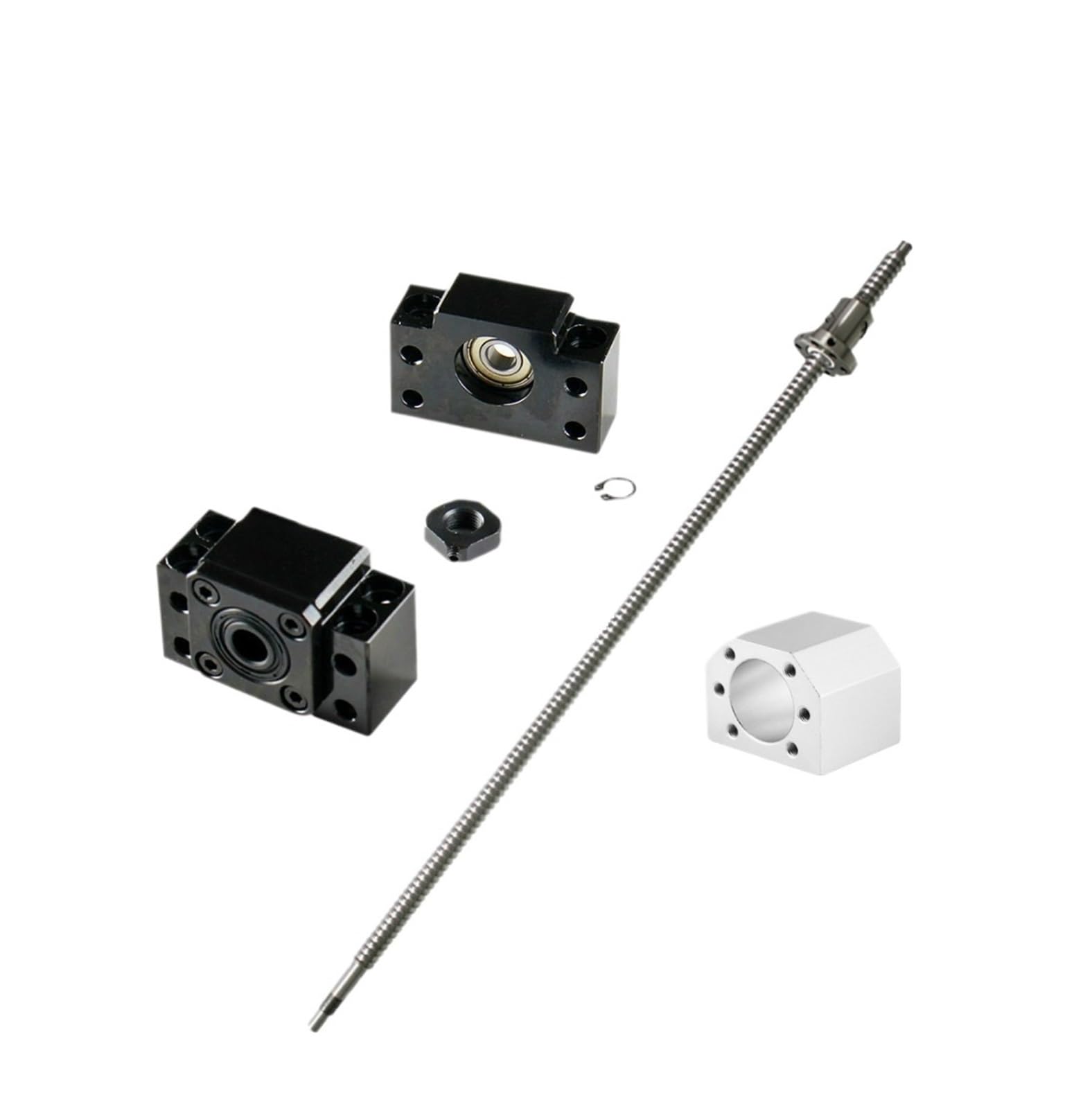 Vis à billes anti-retour Vis à billes SFU1605 250 mm 300 350 500 600 800 RM 1605 Boîtier d'écrou BK/BF12 usiné CNC(400mm)
