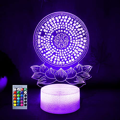 Lámpara de noche ilusión 3D con control remoto y 16 colores miniatura 1