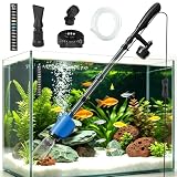 Electric Aquarium Gravel Cleaner, 530GPH Fish Tank Vacuum with Water Changer, Sand Washer, Debris Remover, Quiet 32W Pump for Freshwater...