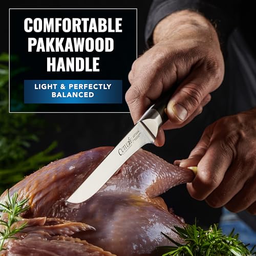 Image of Cutluxe Butcher Carving Set - Cimeter Breaking & Boning Knives for Meat Cutting - Professional Knife, Razor Sharp German Steel, Full Tang, Ergonomic, Butcher Knives for BBQ - Artisan Series