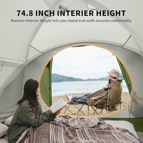 Image of Naturehike KOTA 4 /6 /8 Person Camping Tent, Double Layer Waterproof 4 Person 6 Person 8 Person Tents for Camping, Large and Tall Family Tent with Vestibules Porch