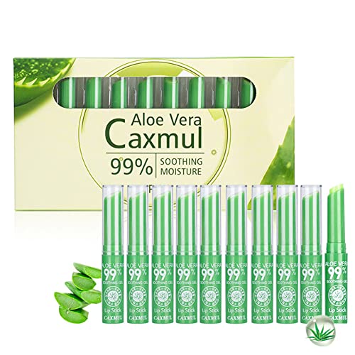 Allbesta 10PCS Baumes Kit de rouge à lèvres Jelly Aloe Vera Couleur changeante de la température Baume brillant à lèvres hydratant Cover