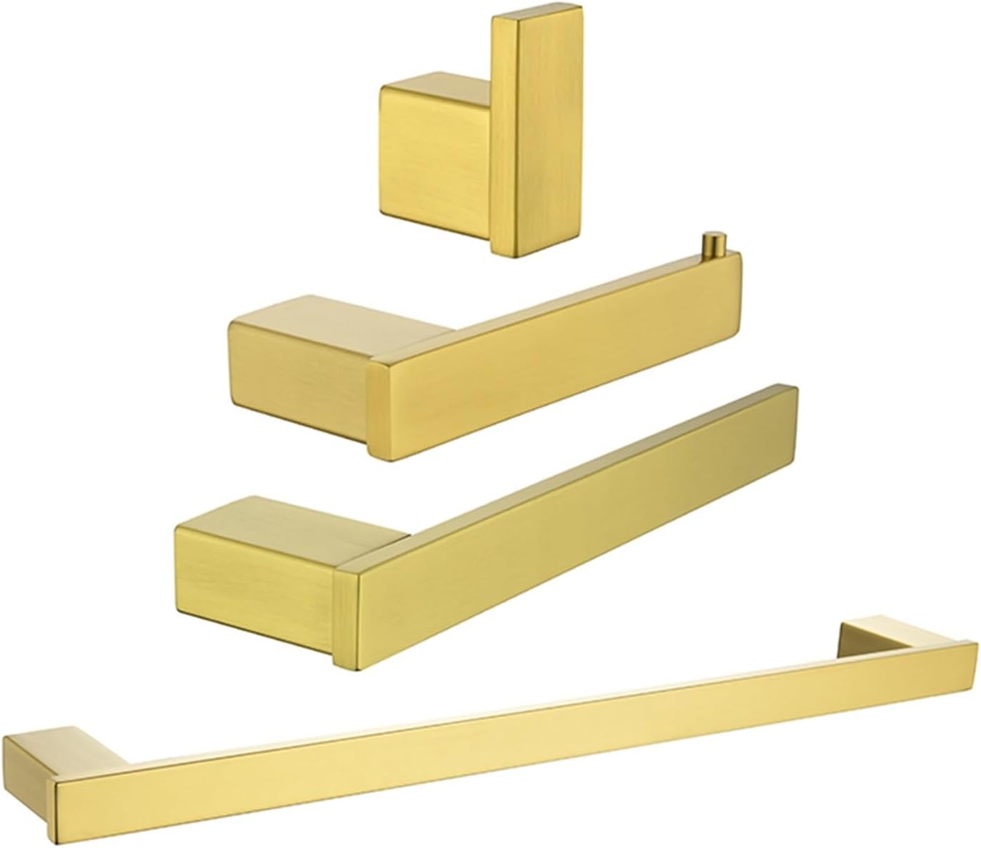 Brushed Gold Bathroom Hardware Set Stainless Steel Robe Hook Single Towel Bar Toilet Roll Paper Holder Towel Ring (Color : Paper Holder) (Robe Hook)