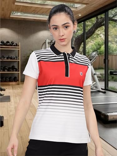 Image of STELLERS Women's Half Sleeve Active Wear Polo T-Shirt| Feather Touch Feel | Regular Fit | Odour Resistant | Anti-Static | Wrinkle Free | Quick Dry | Stretchable | Lightweight | Sweat-Proof