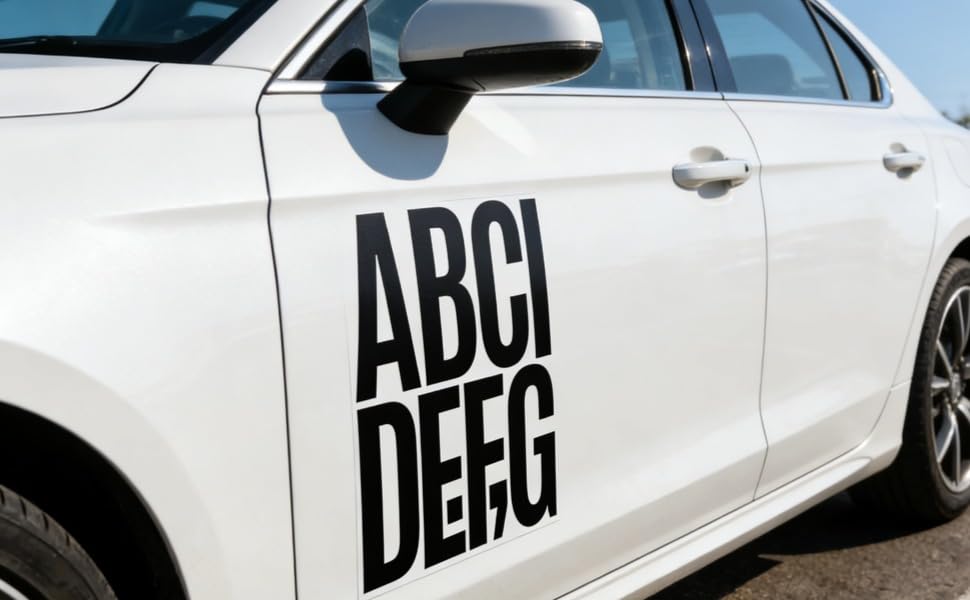 Calcomanías de letras alfabeto negro con números autoadhesivos impermeables 3