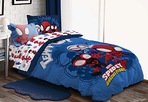 Jay Franco Marvel Spidey and His Amazing Friends Team Spidey 5 Piece Twin Size Bed Set - Includes Comforter & Sheet Set Bedding - Super Soft Fade Resistant Microfiber (Official Marvel Product) - Image 3