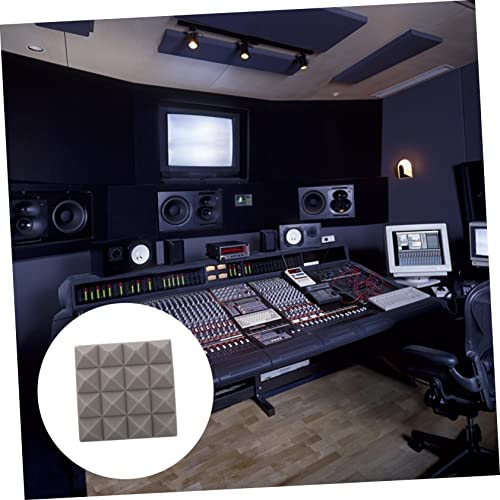 22 piezas paneles acústicos piramidales cojines absorbentes de sonido para estudios en casa con retardo de llama gris alfombrillas de aislamiento acústico para grabación y espacios de práctica miniatura 4