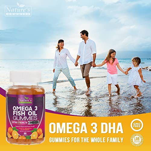 Omega 3 Fish Oil Gummies With Heart Healthy Omega 3S - High Dha & Epa Fish Oil Supplement For Brain & Joint Support - Gummy Omega3 Vitamin For Men & Women - Non-Gmo, Orange Flavor - 60 Gummies #TOP4
