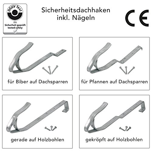 Dachleiter Frick Alu Set 1,68 m mit Dachhaken und Auflageschutz