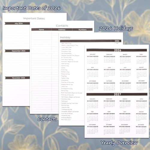 Wanciler 2026 Diary-2026 Diary A5 Week to View from January 2026 to December 2026 Hardcover with Inner Pocket, Elastic Closure Twin-Wire Binding Navy blue - Image 2