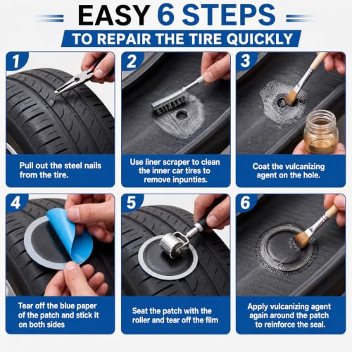 Image of Tallew 100 Pcs Heavy Duty Tire Patches Radial Patch, 32 mm
