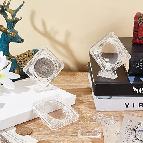 Caja exhibidora acrílica para monedas 40mm 6 piezas miniatura 4
