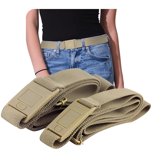 Image of Womens Belts for Jeans, Invisible Flat Buckle Belt, Adjustable Stretch Fit