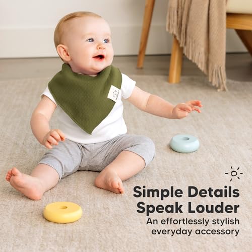 Image of KeaBabies 8pk Organic Baby Bandana Bibs for Drooling Teething (Basic /Quin)