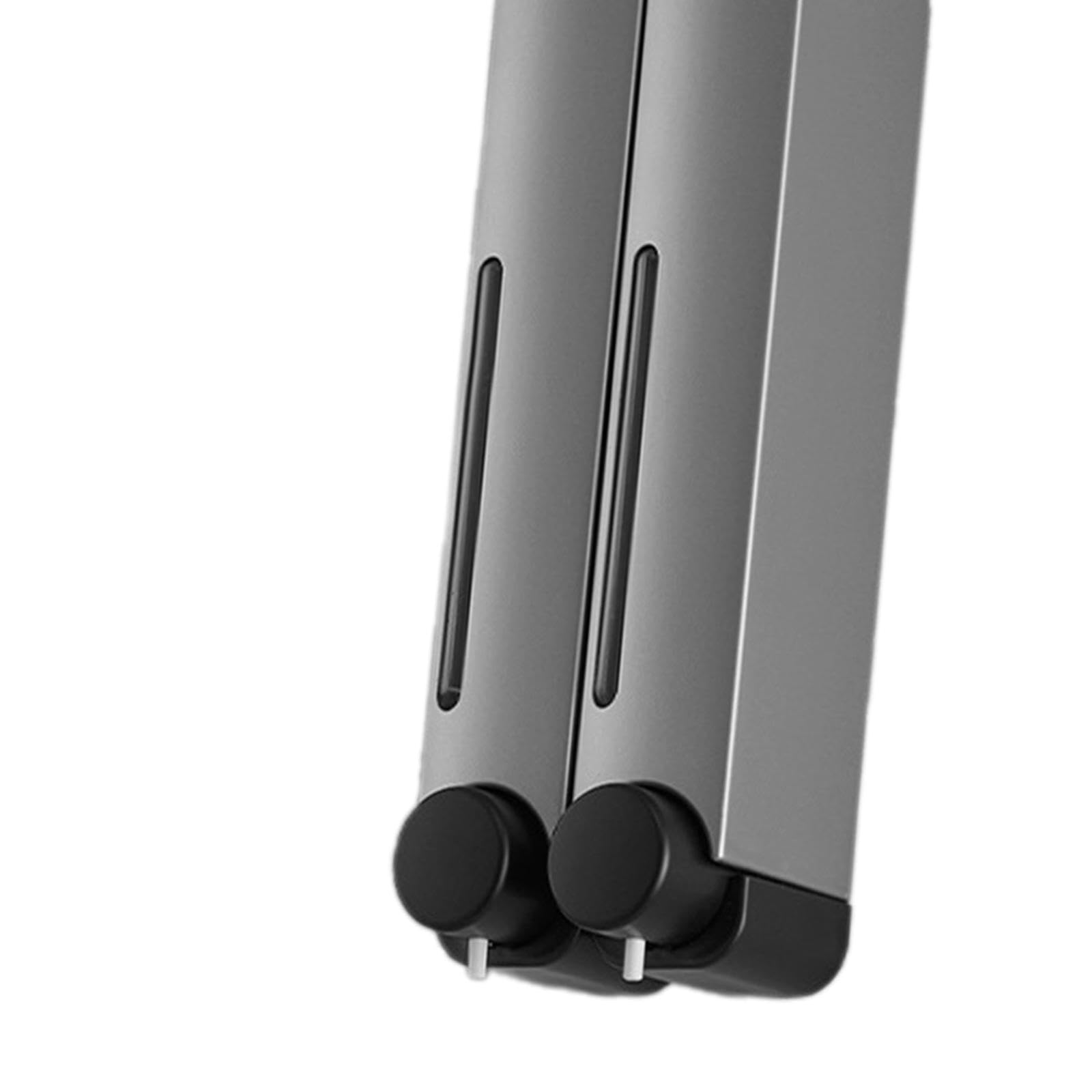 Dispensador de Jabón con Bomba, Dispensador de Loción, Recipiente de Ducha, Dispensador de Champú, Dispensador de Acondicionador para Baño, a, Plata Doble Cabeza, Individual