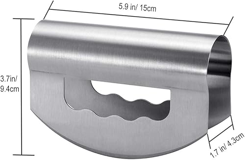 Miniatura 4 de Cuchillo picador de ensalada con cubierta protectora, cortador de ensalada de acero inoxidable, cuchillo de corte de doble hoja, picador de ensalada