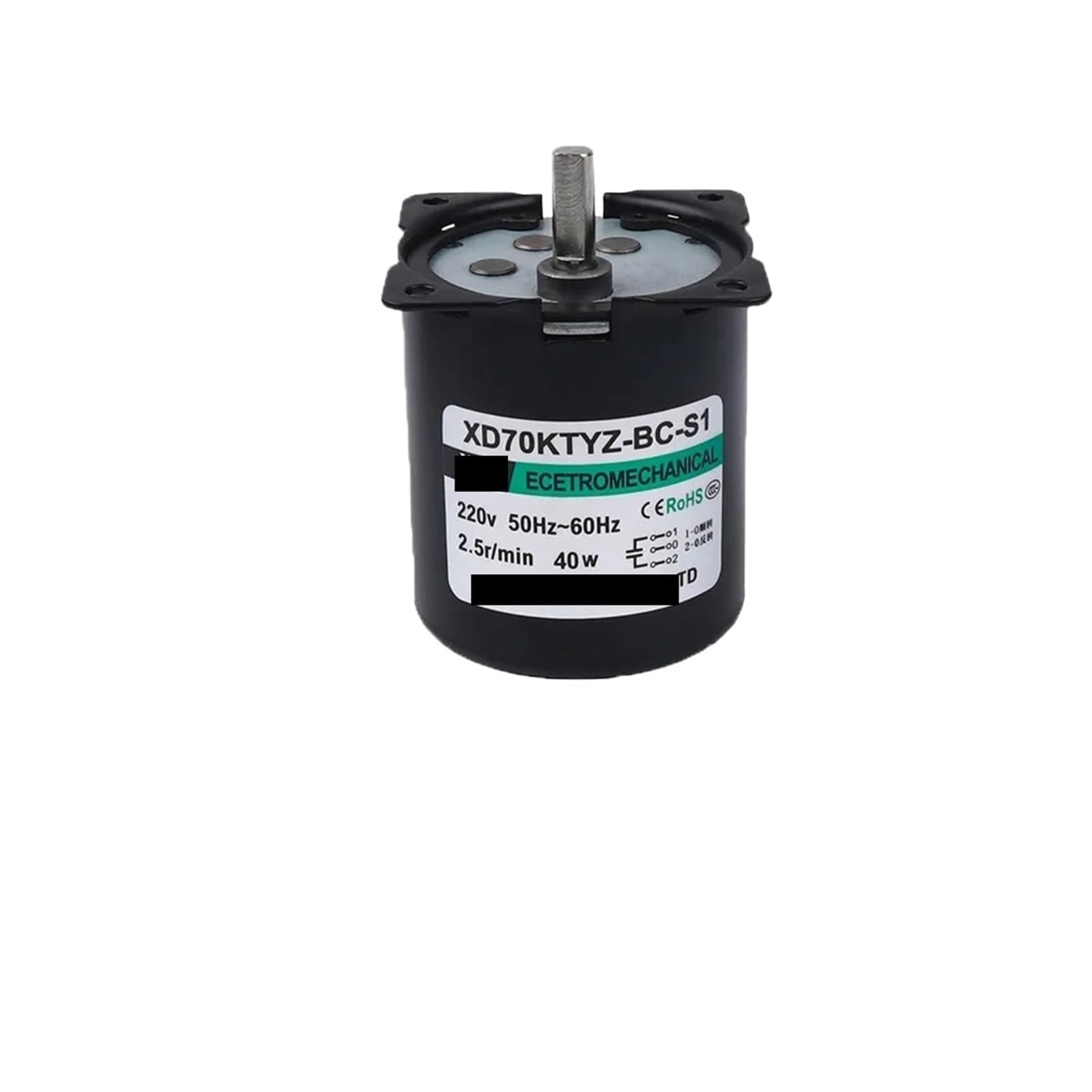 MUYTQAERG Synchronous Motor 70KTYZ 220V Eccentric Axis AC Permanent Magnet 40W Speed Reducer CW CCW(20rpm)