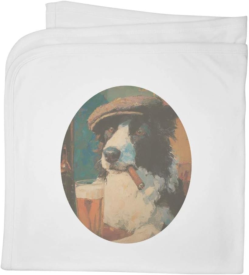 Azeeda 'Pub Border Collie ' Cotton Baby Blanket/Shawl (BY00049917)