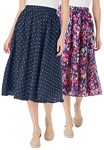 Woman Within Plus Size 2-in-1 Reversible Skirt