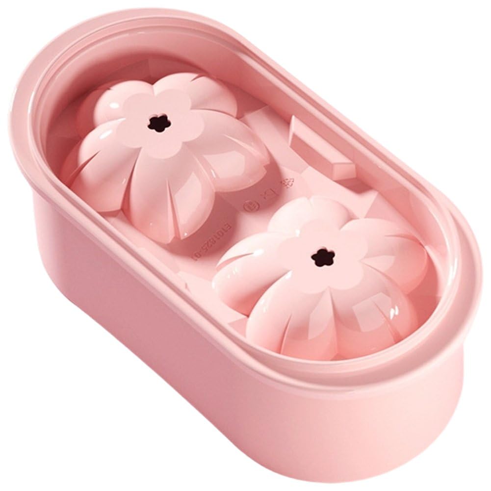 Danlai 2 Cavity Flower Shaped Ice Mold, Portable Freezer Tray for Cocktail Whiskey Chilled Drink Making