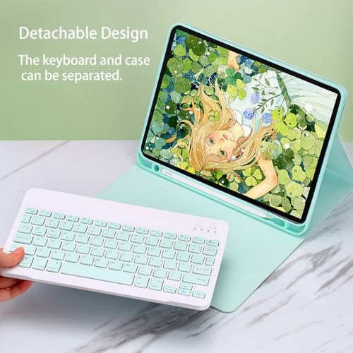 Funda teclado para Samsung Galaxy Tab S10 de 11 pulgadas con teclado Bluetooth desmontable oro 3
