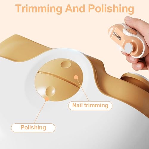 Miniatura 6 de Cortaúñas eléctrico con pulido, recortador de uñas automático 3 en 1 con 2 velocidades y almacenamiento de restos de uñas, recortador de uñas de