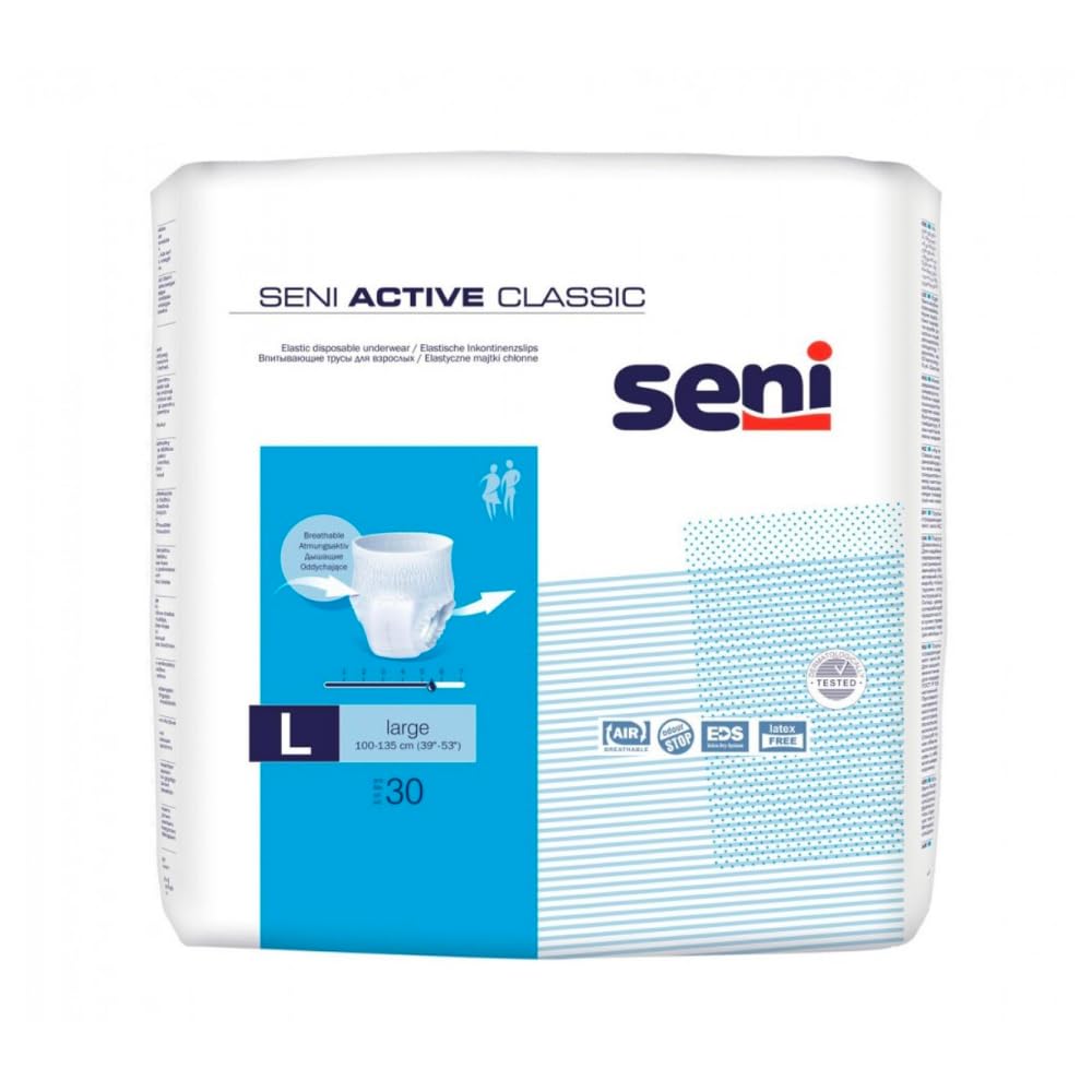 3x Seni Active Classic Inkontinenzpants, Größe S-XL - 30 Stück - L - B07RGW9V3Z | Packung (30 Stück)
