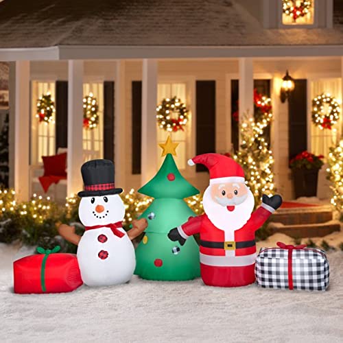 Airblown Inflatables Holiday Time Airblown Inflatable Santa and Snowman Collection Scene 9ft Wide Multi 119381 Santa & Snowman Collection Scene
