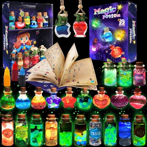 Zaubertränke-Sets für Kinder Fairy Potion Kit 2025 Neue Zaubertränke Machen Bastelkit Kunsthandwerksbedarf mit Flaschen Kinder Junge Mädchen Weihnachten Halloween Dekorationen Geburtstagsgeschenk