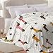 Personalisierte Dackel-Hundedecke, Welpenpfotenabdrücke, weicher Flanell-Überwurf für Bett, Sofa, Reisen, Größe XS, 101,6 x 76,2 cm