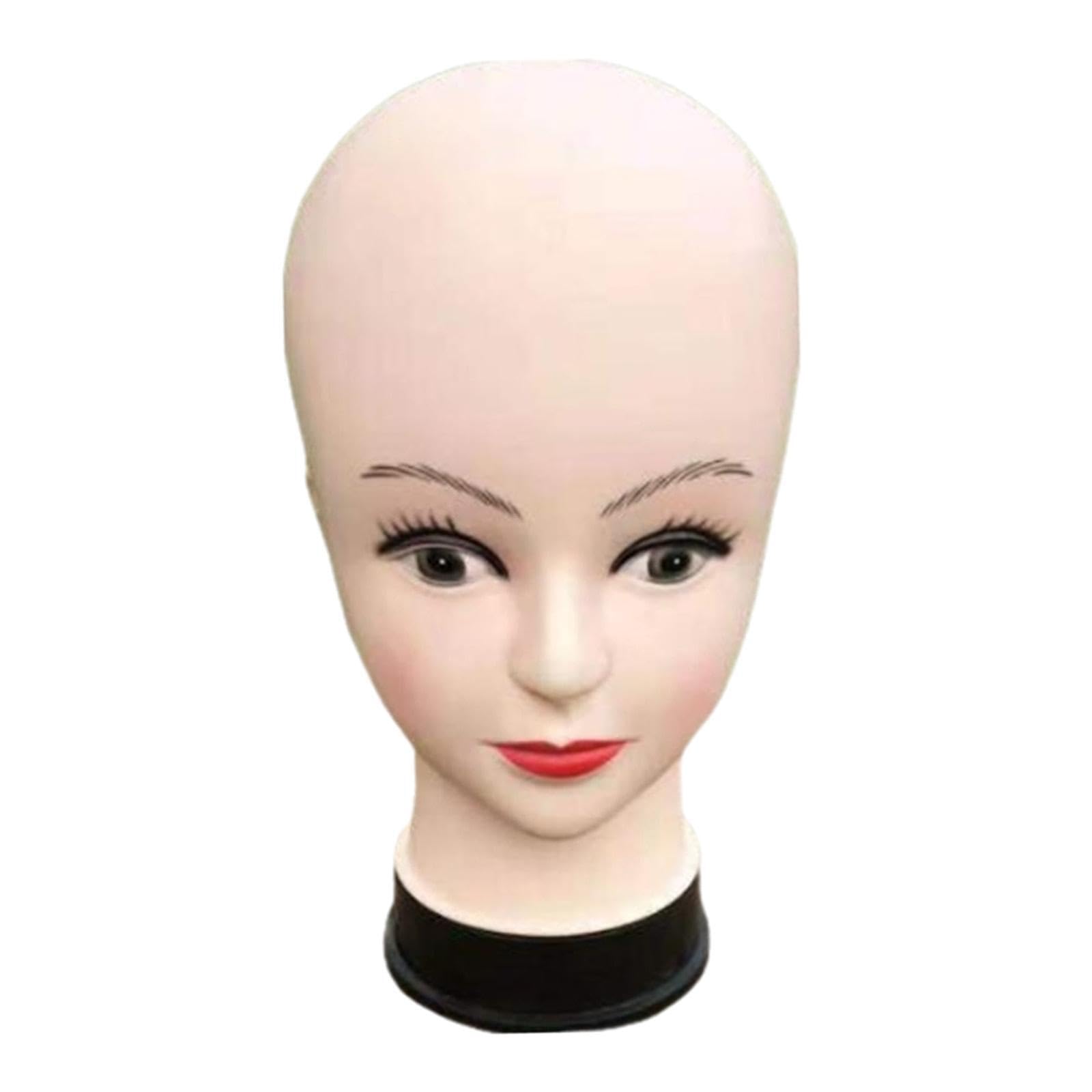 PUXZYAX Functional Makeup Head Model With Neck For Displaying Headwear And Accessories Mannequin Head With Ears Headwear Display Props Headbands Female Bald
