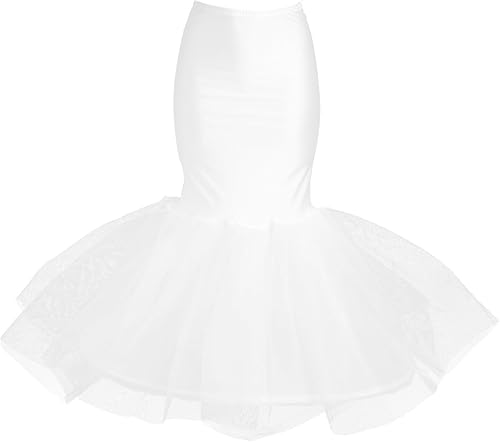 BESTOYARD Enagua de sirena trompeta, cola de pez de sirena, enagua de crinolina, para vestido de novia de sirena